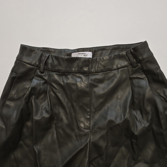 Saunders Olive Faux Leather Pants In  Green faux leather Size 8 - Picture 6 of 13
